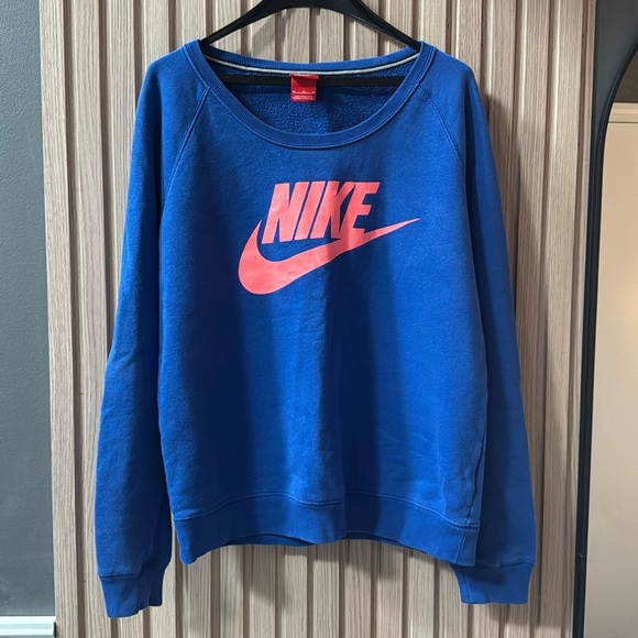 Nike Tops - Nike Blue Sweatshirt with Pink Logo
